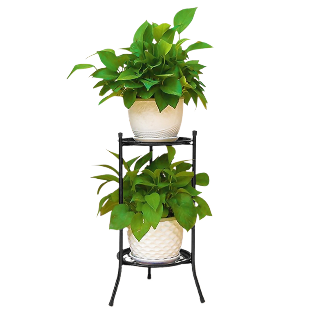 Giá đỡ chậu cây bằng sắt hạng nặng Giá đỡ chậu hoa bằng kim loại hai lớp cho cây ngoài trời trong nhà