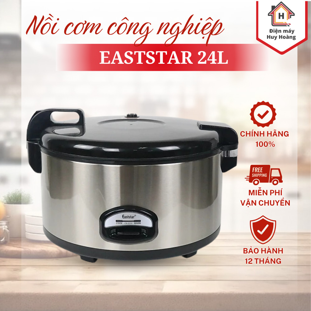 Nồi cơm điện công nghiệp EastStar 24L vung liền chống dính tốt nấu cơm ngon chín đều