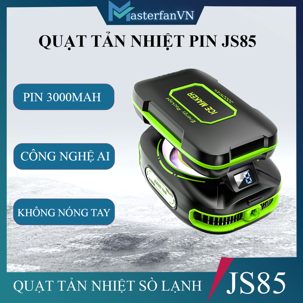 Quạt tản nhiệt sò lạnh dùng pin JS85 lên tới 3000mah làm lạnh cực nhanh có thể đóng đá giảm Fps chơi pubg Giá 449,000 Đồng*Miễn phí vận chuyển