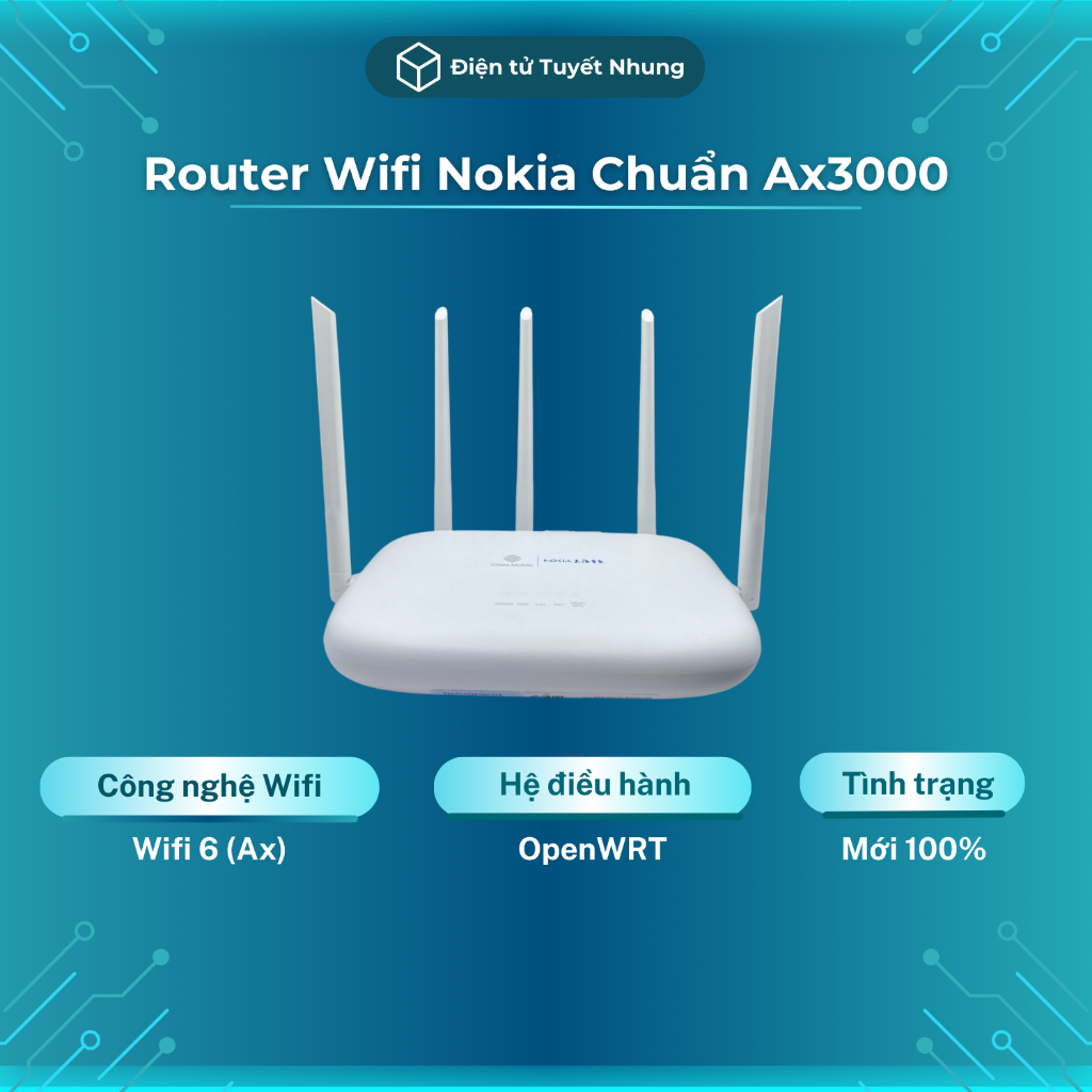 Router Wifi 6 Nokia EA0326GMP, Chuẩn Ax3000, Dual Band, Chạy OpenWRT - Router Wifi BH Lỗi 1-1