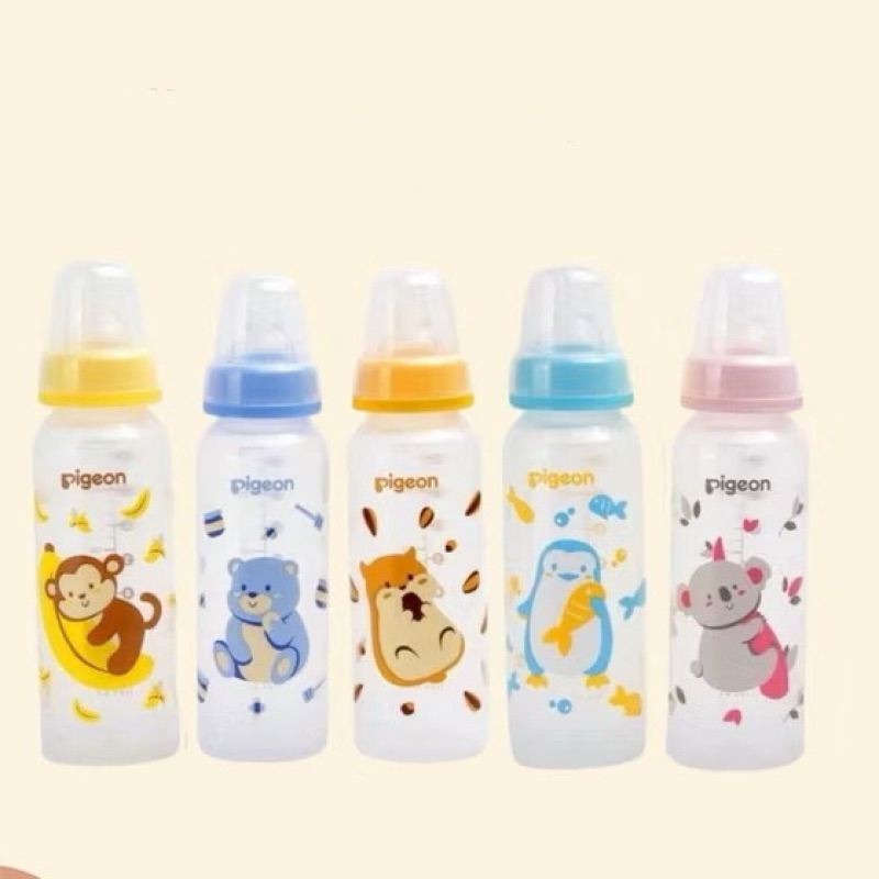 Pigeon New Baby Bottle PP 240ML Botol SLim Neck Standar neck Leher Kecil Nipple Peristaltic Ulir 240 ML