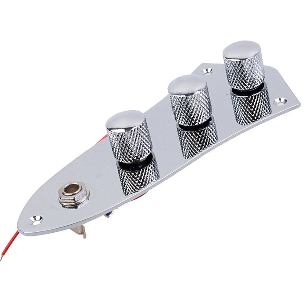 Jb Nạp Có Dây điều khiển công tắc Tấm Lắp Ráp Với Knobs Chậu Dây Nạp Cho Jazz Phong Cách Bass Guitar chrome đen