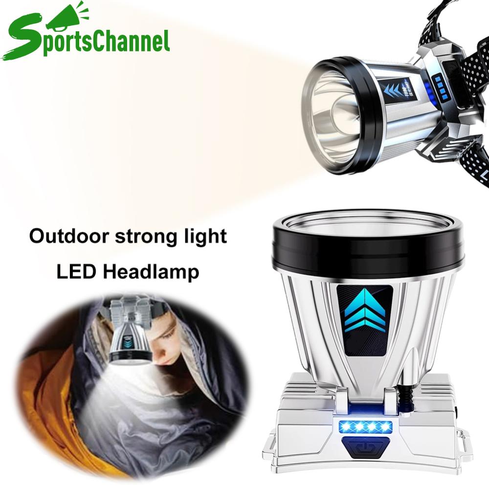 Led sạc Đèn Đội Đầu 3 chế độ đèn pin đeo đầu IP65 đèn pha không thấm nước cho câu cá đi bộ cắm trại chạy ngoài trời