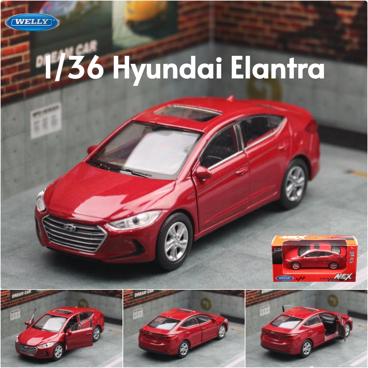 1/36 Hyundai Elantra Diecast Metal Alloy Toy Car - Miniature