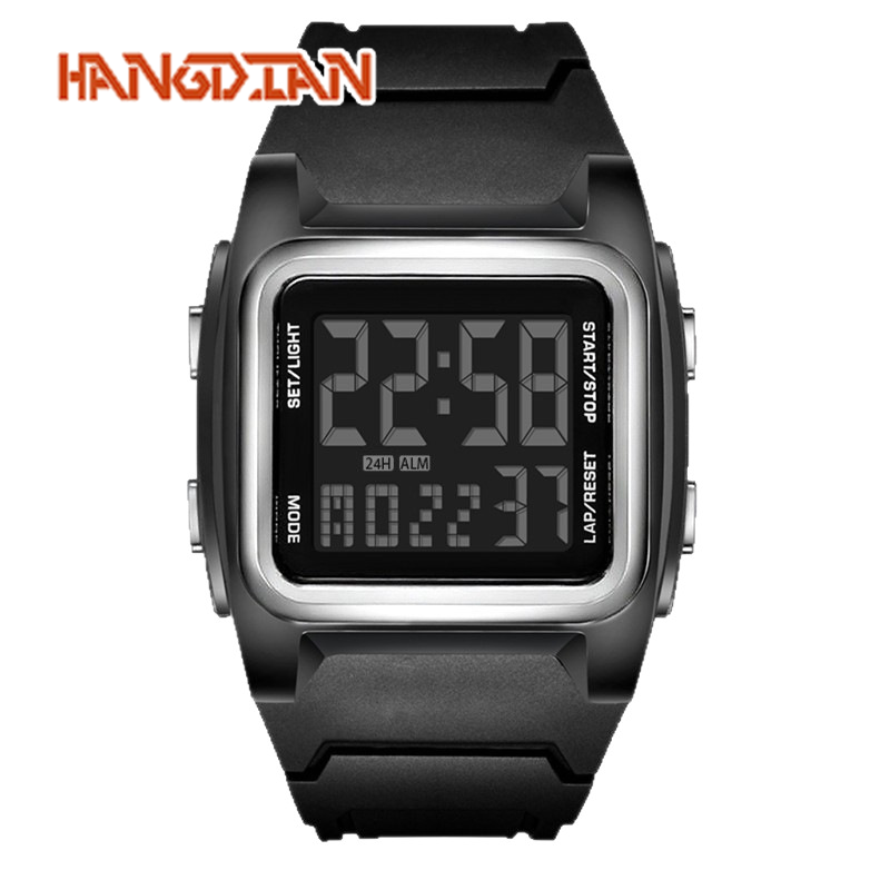 HANGDIAN Fashion Square Digital Watch with Chronograph and Night Light for Students ราคา 106 บาท*ส่งฟรี