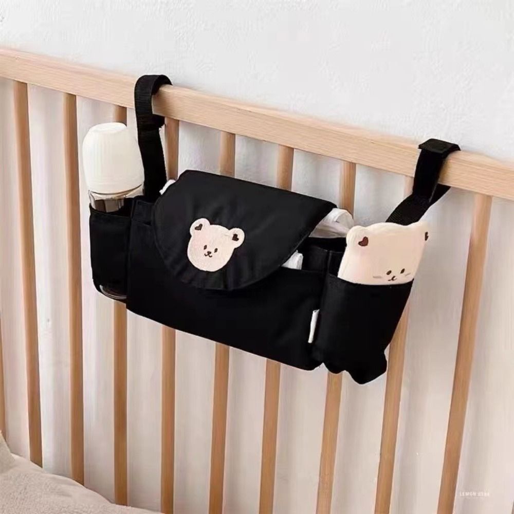 BANDA Thỏ Túi xe đẩy em bé Thêu Phong cách Hàn Quốc Túi treo xe đẩy Di động Xe đẩy Túi sắp xếp xe đẩy gấu Phụ kiện xe đẩy