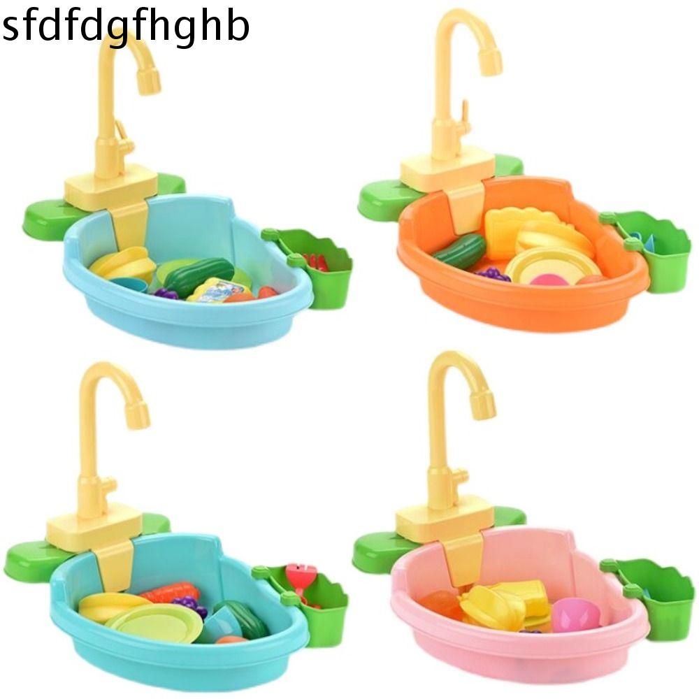 SFDFD Điện Đồ chơi bồn rửa nhà bếp Mô phỏng Thoát nước Đồ chơi nhà vui chơi Đóng vai Giáo Dục Đồ chơi bồn rửa chén Đồ chơi trẻ em