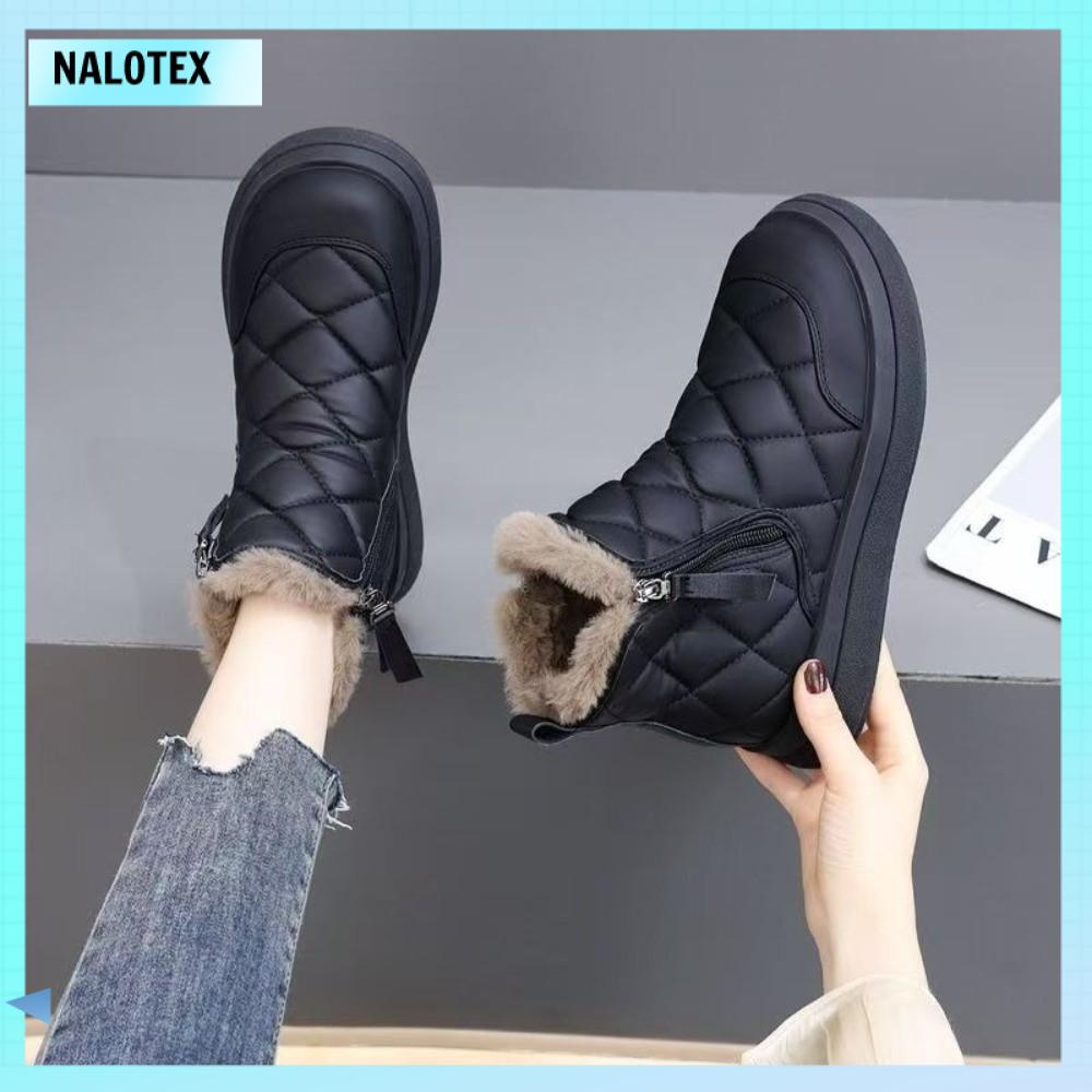 NALOTEX Ấm áp Giày tuyết Dày hơn Đồ nhồi bông Giày cao cổ  Không trượt Giày Bốt Mùa Đông Nữ dành cho phụ nữ