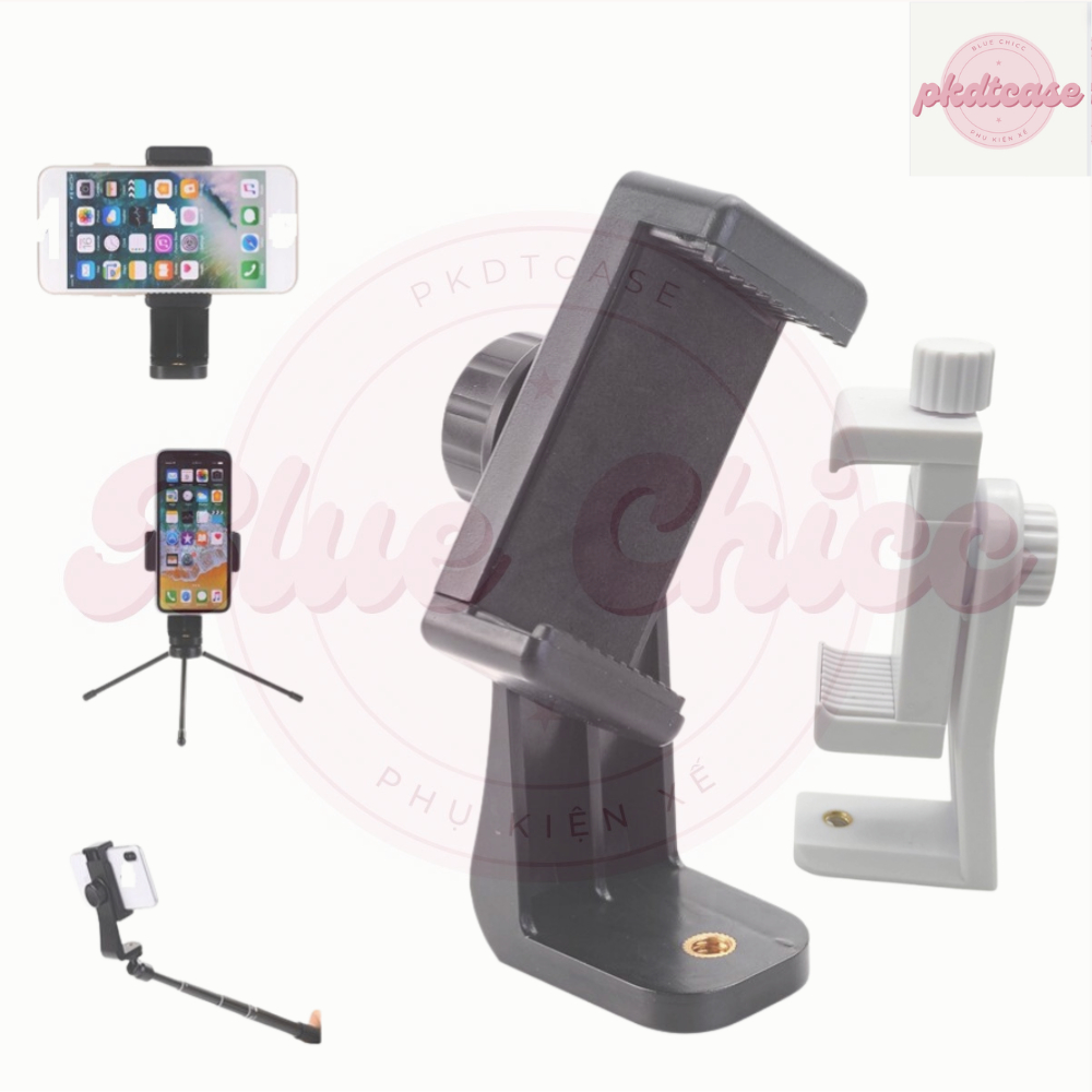 (giá đỡ) Kẹp gắn điện thoại dùng cho chân Tripod tiện lợi Kẹp xoay 360 độ [BLUE CHICC]
