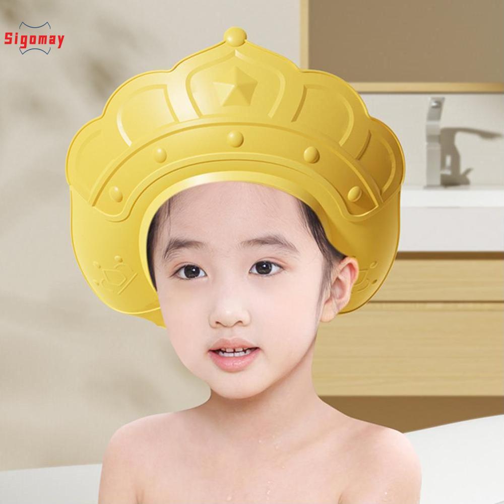 Sigomay lễ tắm trẻ Mũ Lưỡi Trai mềm có thể điều chỉnh gội đầu hat cho trẻ em bảo vệ tai an toàn dầu gội trẻ em tắm vòi hoa sen bảo vệ Head Cover