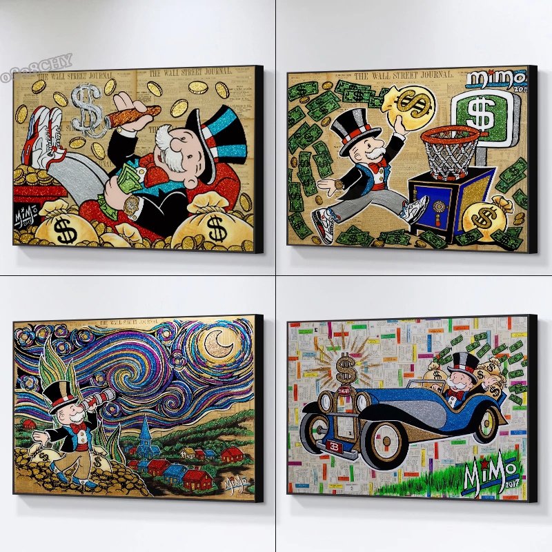 Monopoly Man And Richie Rich Art Monopoly Art Modern Pop Art