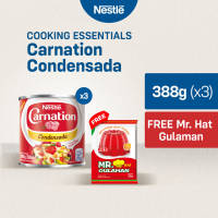 Nestlé Carnation Condensada Sweetened Condensed Milk 388g Pack of 3 + FREE Mr. Hat Gulaman