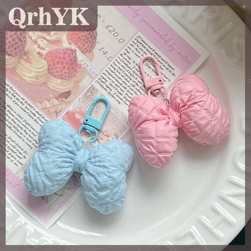 QrhYK Ngọt Ngào Đơn Giản Bowknot Keyring Thời Trang Hợp Thời Trang 3D Bow Mặt Dây Chuyền Keychain Cho Phụ Nữ Cô Gái Sáng Tạo Ba Lô Treo Trang Trí Quà Tặng