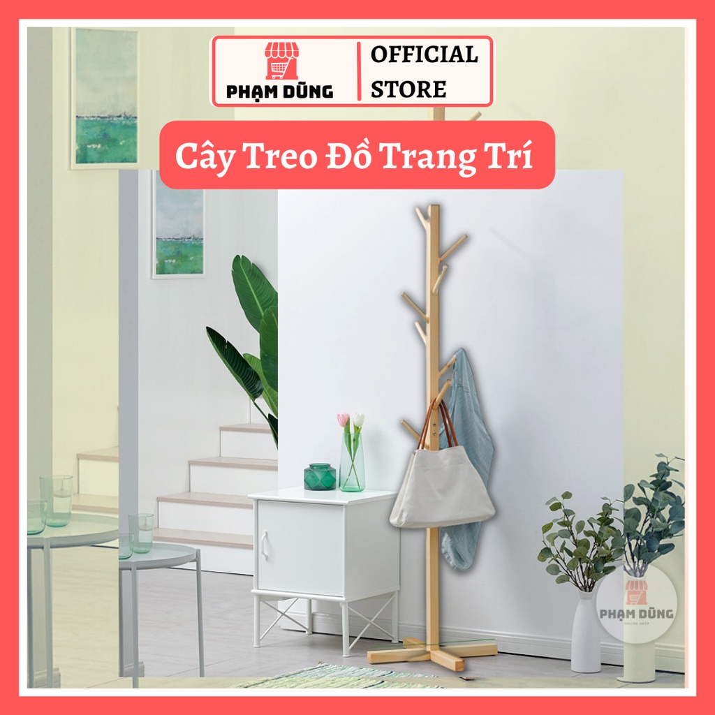 Cây Treo Quần Áo Đứng Gỗ Thông Phong Cách Hàn Quốc