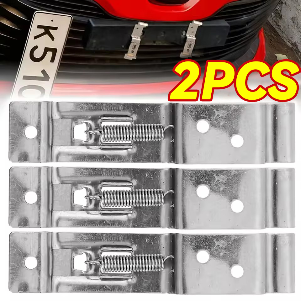 2Pcs xe giấy phép mảng Mùa Xuân chân đỡ bằng thép không gỉ xe giấy phép mảng Khung Clip Tow Xe Tải Giấy Phép kẹp tờ bìa Phổ phụ tùng ô tô