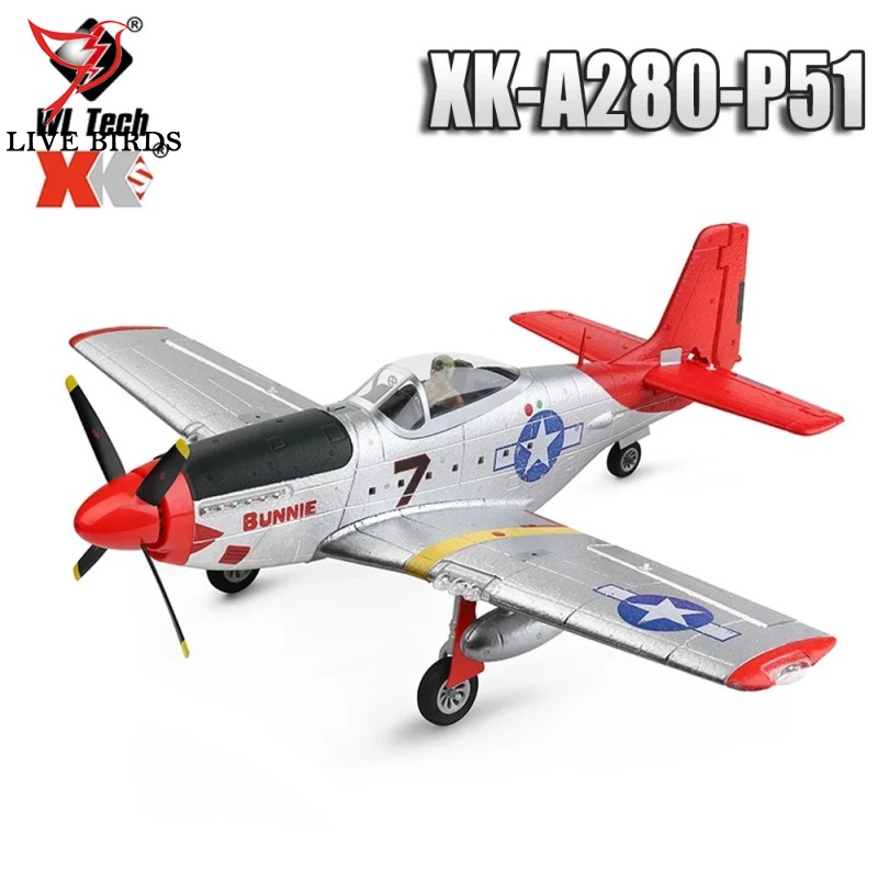 XK-A280 P51 RC Plane Remote Control Airplane With 3D/6G Mode 2.4GHz 3 Channel Brushless RC Aircraft Gift For Kids ราคา 3,448 บาท*ส่งฟรี