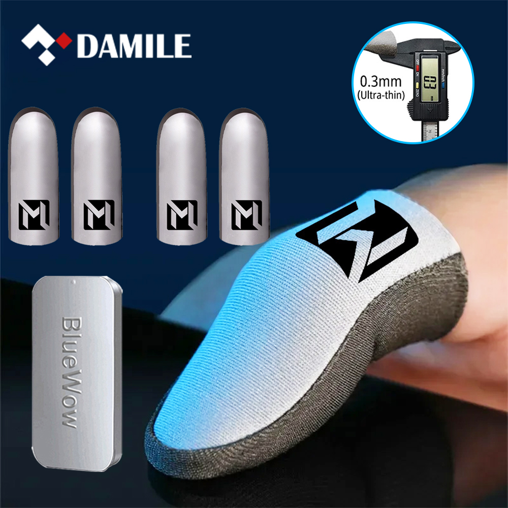 Damile ngón tay bìa Bạc fibre thoáng khí Tay cầm chơi game ngón tay tay tay áo cho pubg màn hình cảm ứng chơi game chuyên nghiệp găng tay bảo vệ ngón tay cái MLBB