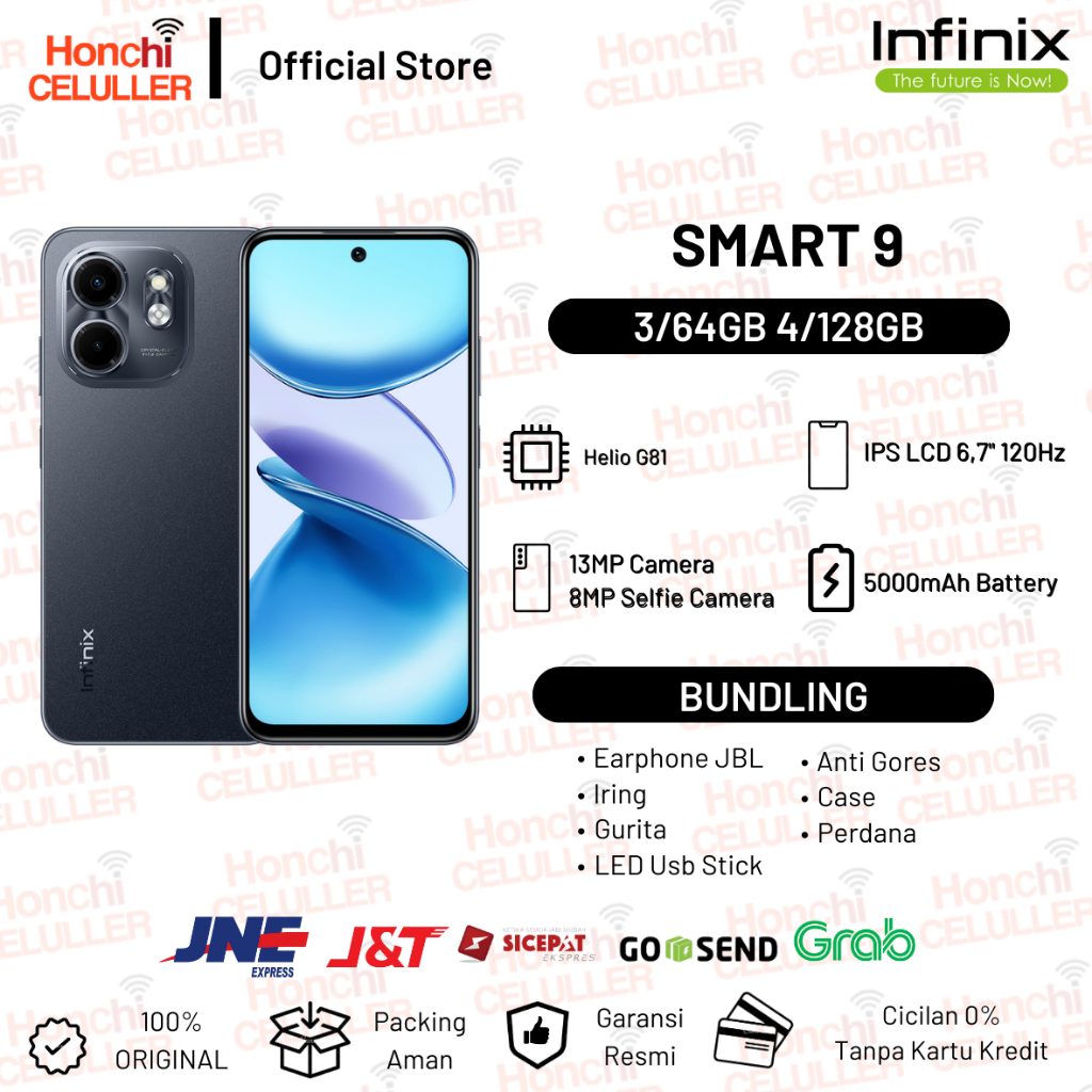 Infinix Smart 9 3/64GB 4/128GB - Up to 6GB Extended RAM - 6.7 inch 120Hz Punch Hole Display - Helio G81 - 5000 mAh Garansi Resmi Indonesia Giá 1,099,000 Đồng*Miễn phí vận chuyển