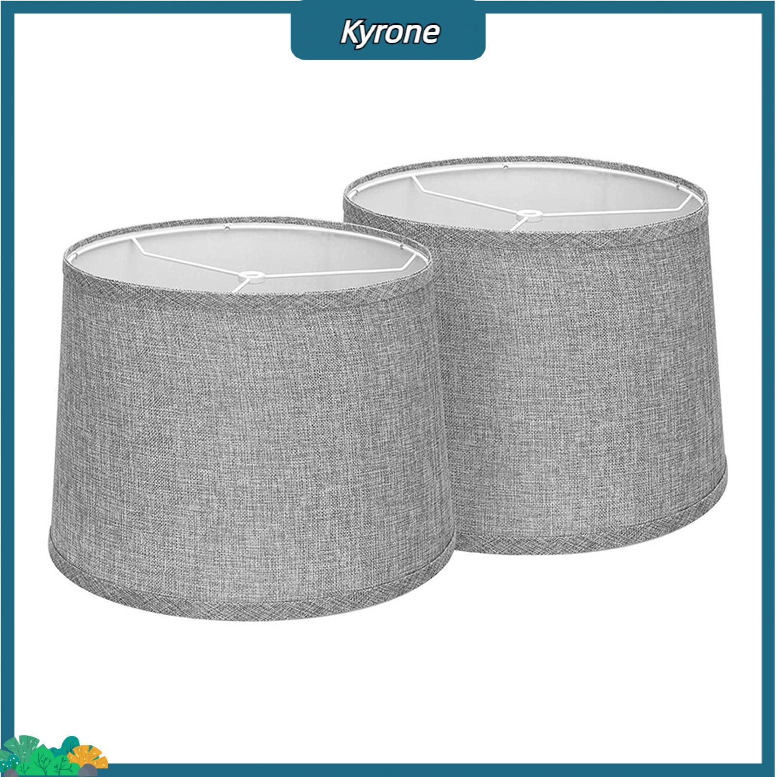 Kyrone Soft Light Lampshade Warm Room Lighting Universal Fabric Lamp Shade Replacement Parts Easy Install Metal Frame Cover for Light Fixtures Set of 2 Top