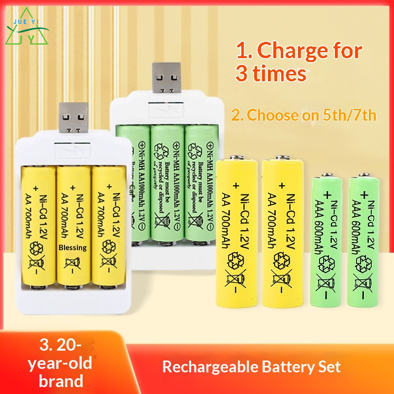 KS Rechargeable Battery Set with USB Charger for Kids Toys and Microphones - Ni-MH 1.2V High Capacity Giá 21,000 Đồng*Miễn phí vận chuyển