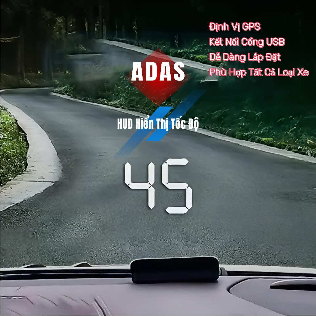 ADAS Bộ Hiển Thị Tốc Độ HUD GPS ODO Trên Kính Lái Ô tô Cảnh Báo Tốc Độ Thiết Bị Cắm Cổng USB
