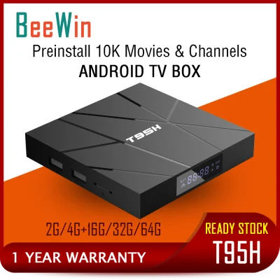 BeeWin T95H Smart TV BOX Pre-install10000 Channels & Movies Android 10.0 Allwinner H616 100M 2.4G wifi 6K HD 1080P