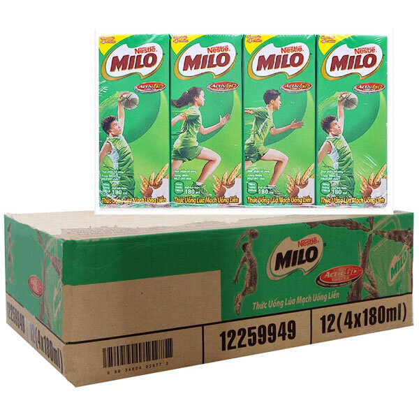 Lốc 4 Ộp Sữa Milo Lúa Mạch 180Ml