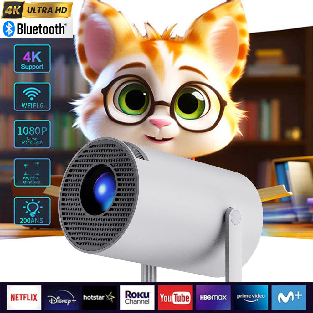 HY300 แบบพกพา Ultra HD โปรเจคเตอร์อัจฉริยะระบบ Android 5G โปรเจคเตอร์ในบ้าน ราคา 1,799 บาท*ส่งฟรี