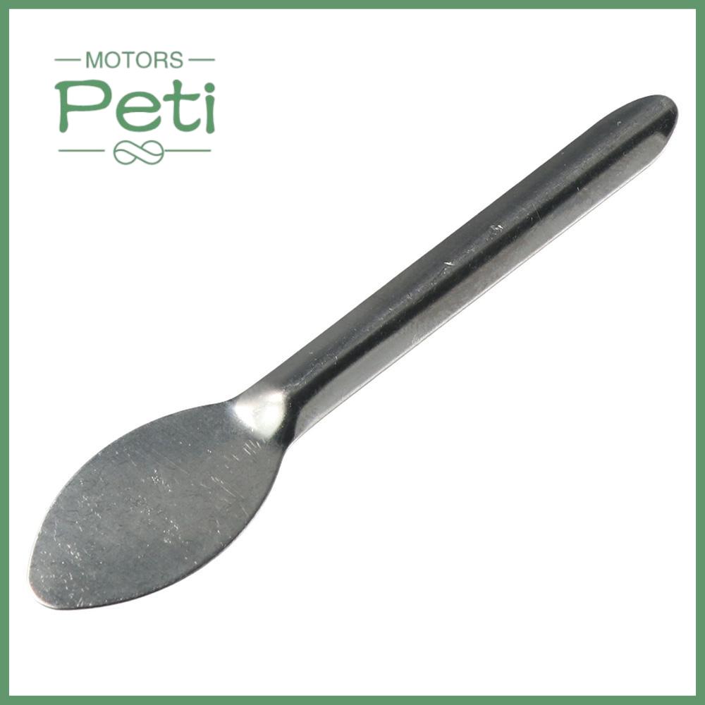 PETI MOTORS 10pcs Thép không gỉ Muỗng thuốc Bạc Nhỏ siêu nhỏ Muỗng lấy mẫu Công cụ bột 7cm Muỗng bột Vật tư phòng thí nghiệm