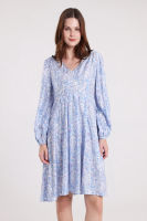 MINIMAL - Asmarani - Gaun Satin Motif Paisley  - Pink/Blue