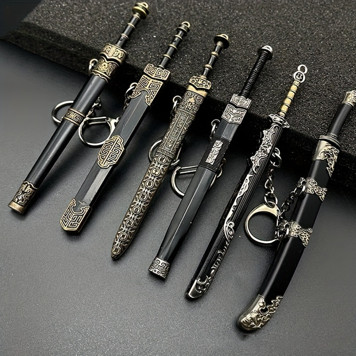 Tongs-Shop Men Creative Sword Weapon Toy Pendant Keychain Accessories