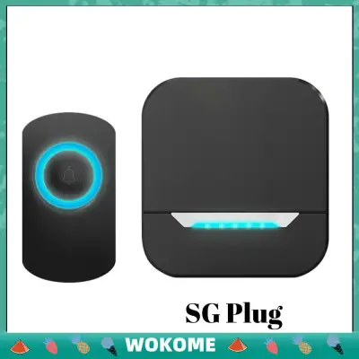 LEEKOME [SG Plug]Wireless Intelligent Home Doorbell 300M Remote Waterproof SG Plug home Door Bell Chime ring 1 button 1 receiver for home and office