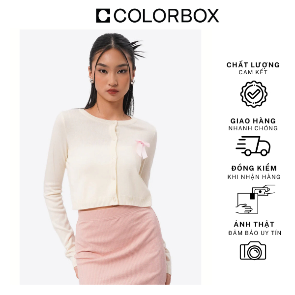 Colorbox Áo Cardigan Crop Có Nơ