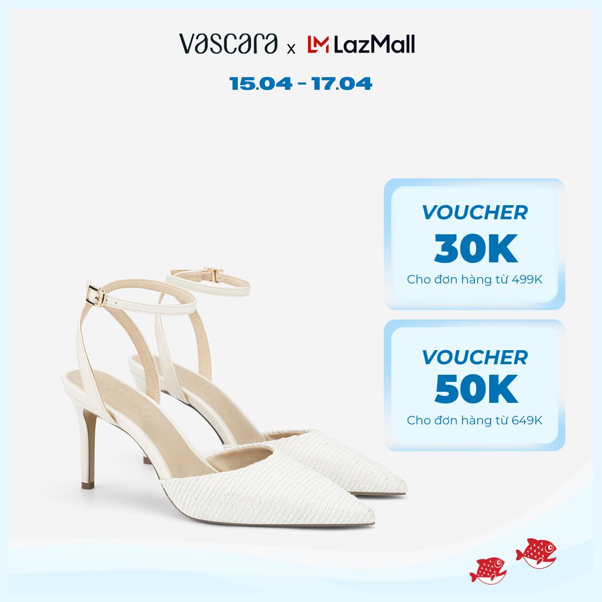 [Hot Deal 12H00 - 18H00 | 15.4] Vascara Giày Bít Mũi Nhọn Phối Vải Tweed - BMN 0716