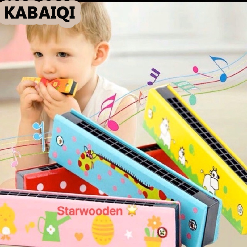 KABAIQI Kèn harmonica Gỗ / Kèn harmonica 16 Lỗ Cho Bé