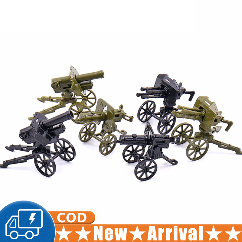 2024New!Minifigure Military Building Blocks Heavy Machine Gun Anti-aircraft Machine Gun Mountain Cannon Toys ราคา 13 บาท*ส่งฟรี