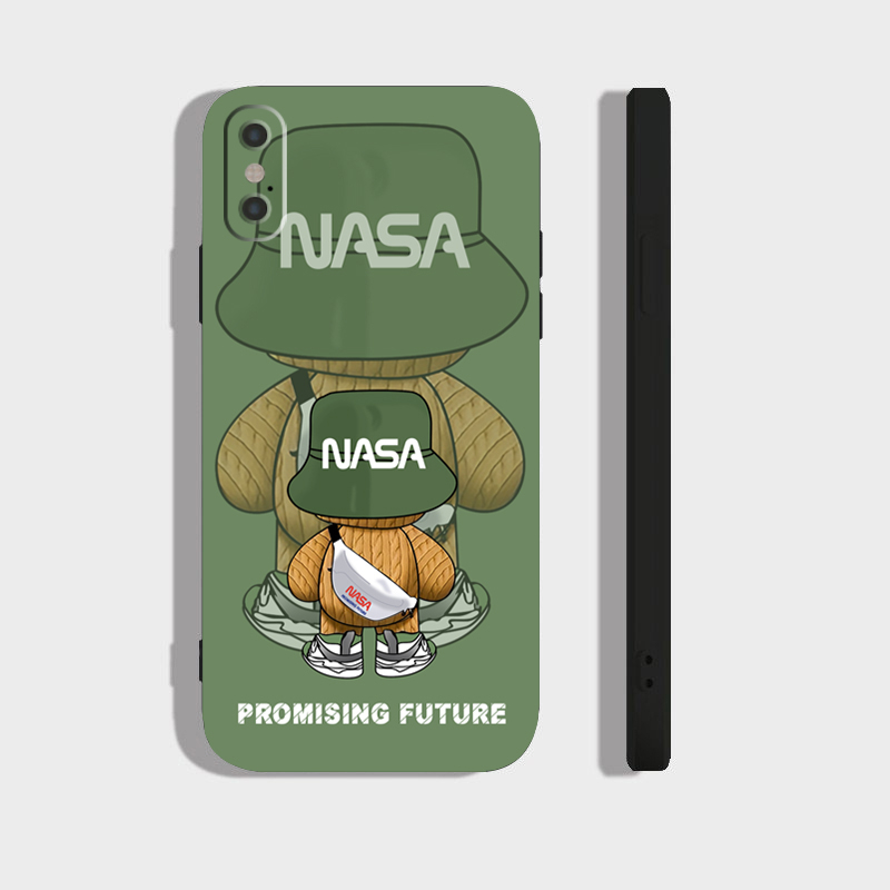 Ốp lưng iρhone X, XS, XS Max cạnh viền vuông, có bảo vệ camera in hình NASA