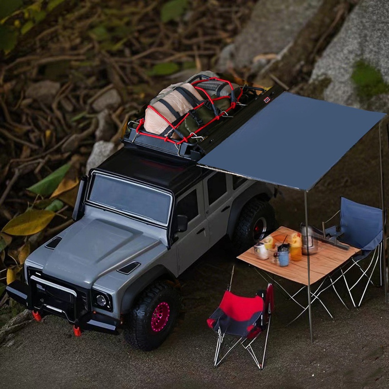 【ADE】-RC Car Upgrade Roof Side Tent Metal Tent Kit for 1/18TRX4M RC Car Accessories