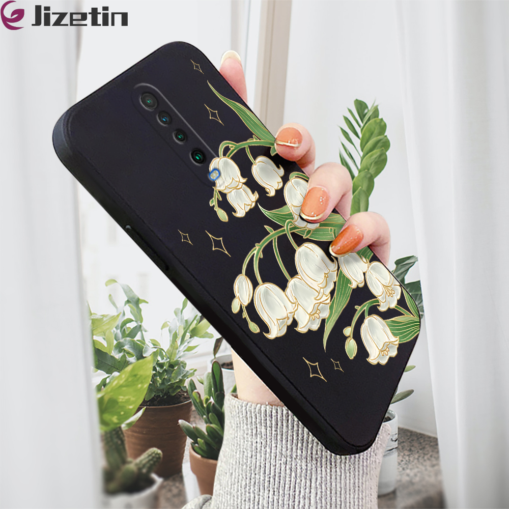 Jizetin Ốp cho Xiaomi Redmi K30 K30 Pro K30 Pro Zoom Ốp Silicone lỏng hoa Hoa linh lan tươi Ốp lưng 