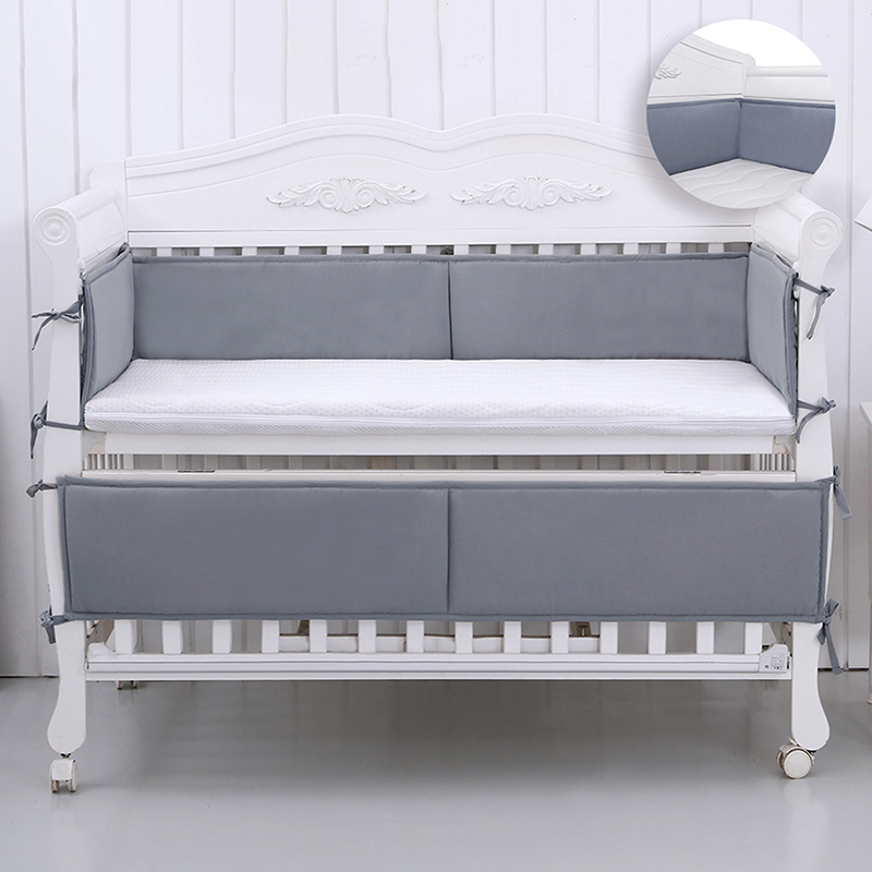 [The Cutadornss] 4pcs Breathable bông nôi em bé bumpers đệm lót, mềm nôi đệm bảo vệ nôi Padding Bumper Pads cho bé trai cô gái