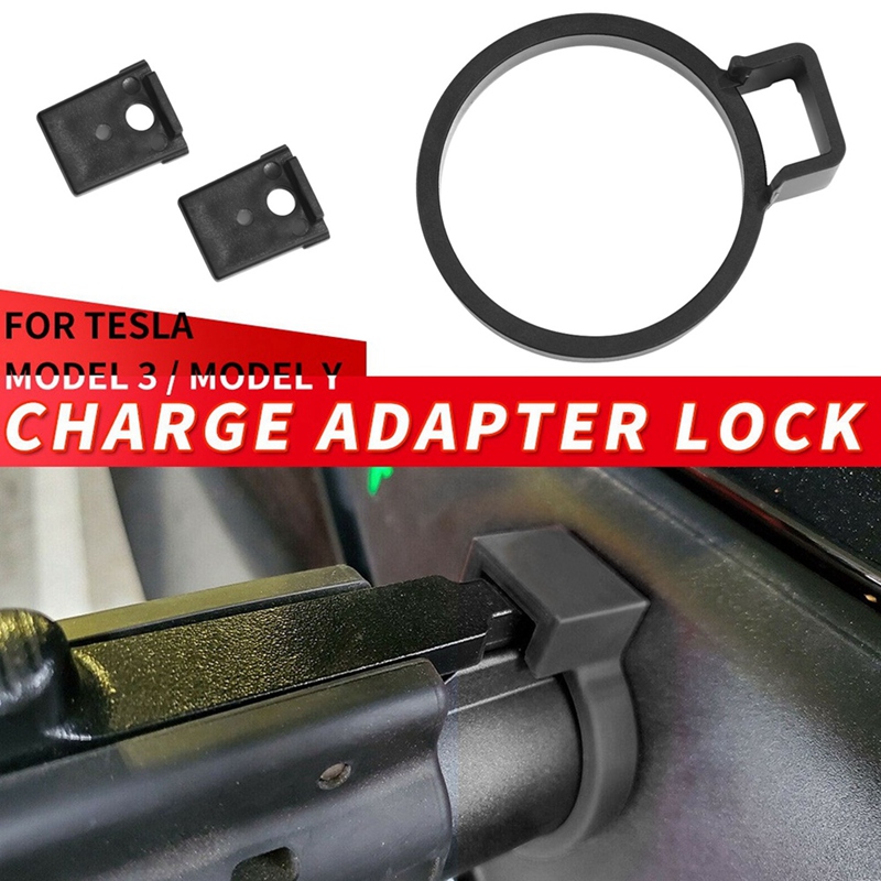 2 Pcs Charger Lock ABS Charger Lock Accessories for Model 3 Model Y 2022 2019 2021 J1772 Charge Adapter Charging Safety Protection