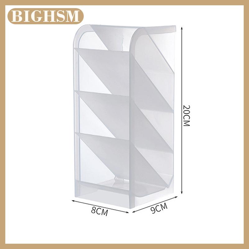 BIGHSM Máy tính để bàn trong suốt mờ bút chủ nghiêng trang điểm bàn chải son môi hộp lưu trữ đa chức năng văn phòng phẩm hộp lưu trữ