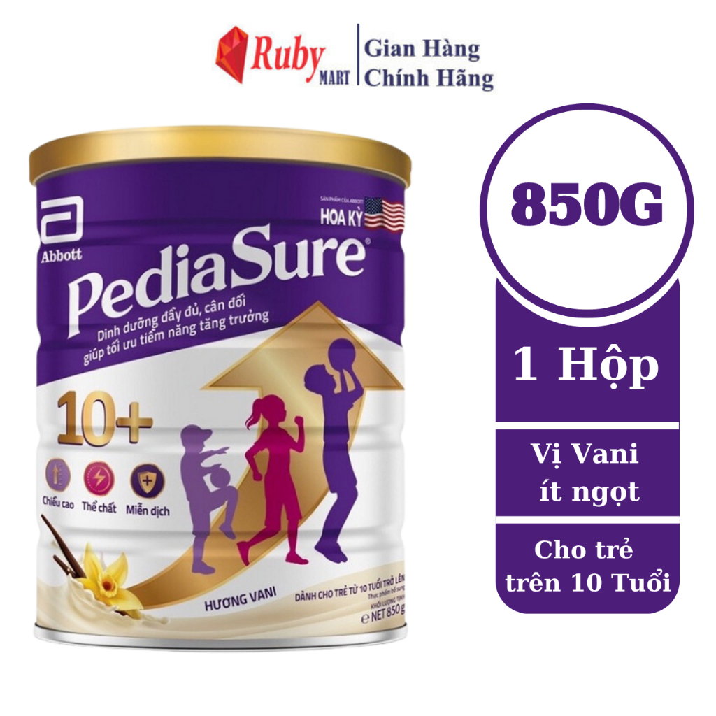 Sữa bột Pediasure 10+ Hương Vani 800g dành cho trẻ từ 10 tuổi trở lên