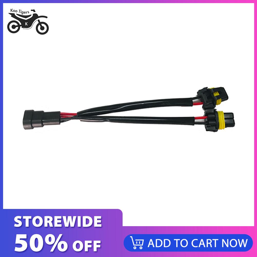 2 cái dây xe nối đầu đực thành đầu cái đèn pha LED ổ cắm trang bị thêm khai thác một-to-hai chịu nhiệt cho đèn pha ô tô trang bị thêm tự động bị bảo vệ