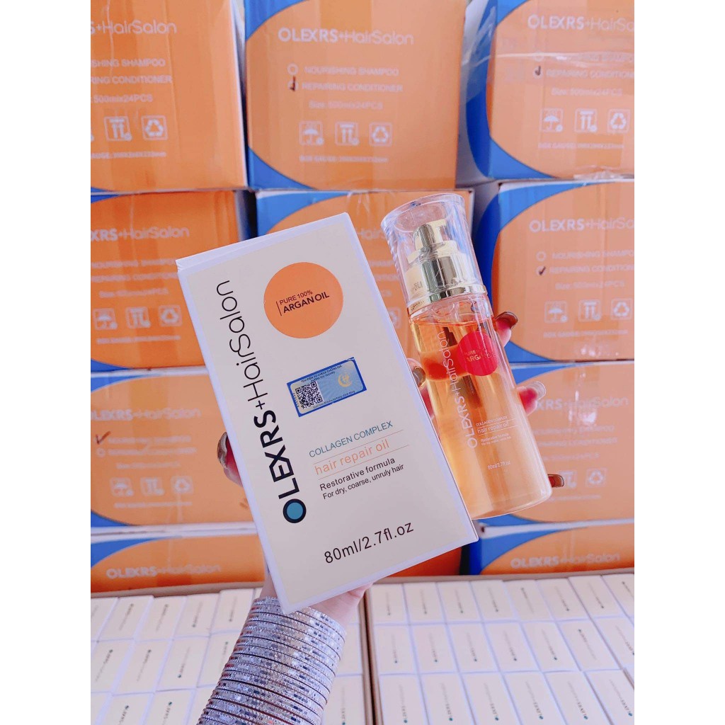 Tinh dầu dưỡng tóc hương nước hoa olexrs + hairsalon pure 100% argan oil 80ml