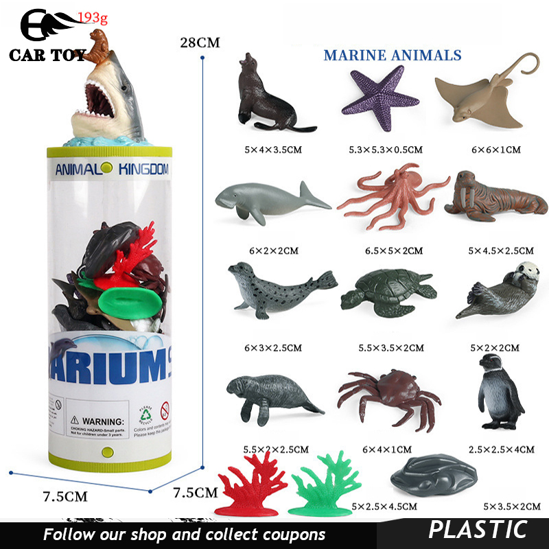 Xe đồ chơi 12Pcs cuộc sống biển cả Thế Giới Mô Phỏng Mini Rùa Đại Dương