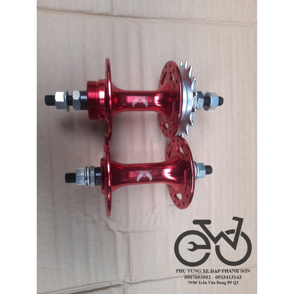 Đùm nhôm fixed gear bạc đạn 36/32 lỗ căm kèm nhông