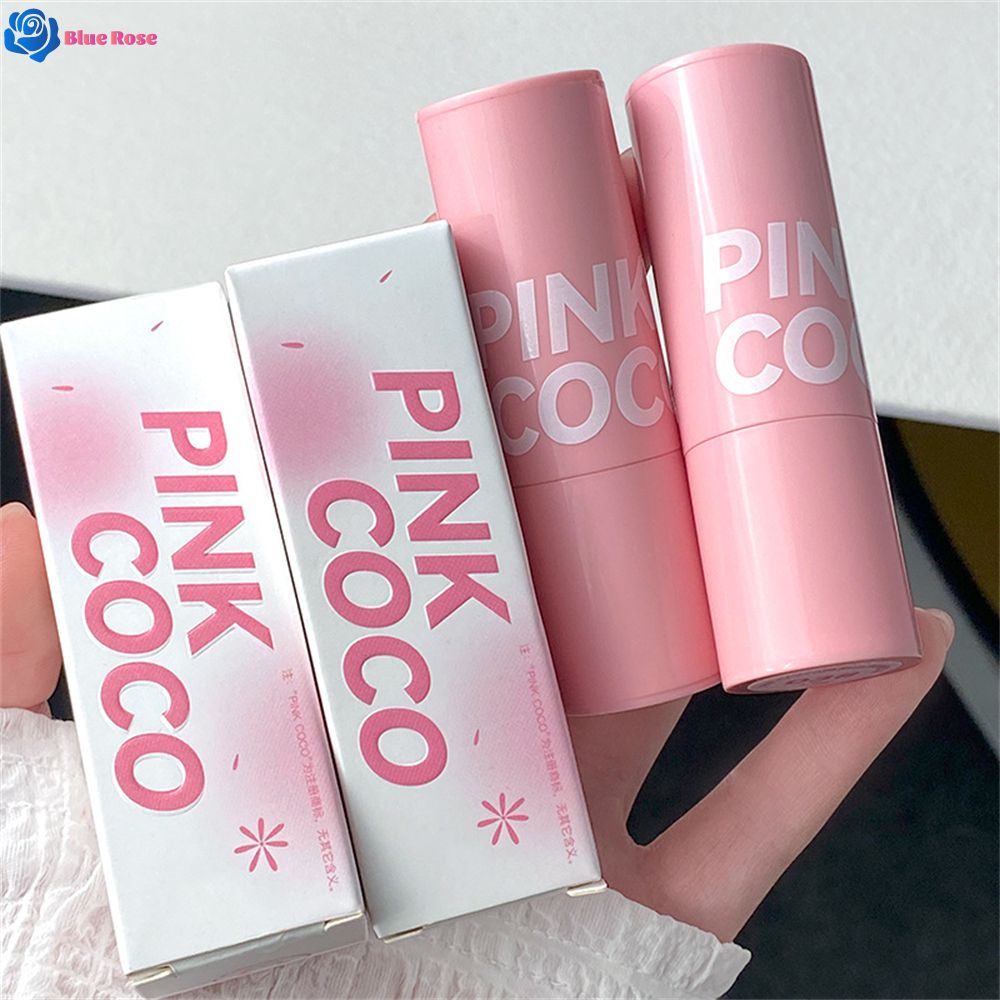 Hoa hồng xanh pinkcoco 4 màu sắc nắp hình nấm Blush Stick một màu mở rộng Matte trang điểm tông da tự nhiên sinh viên làm trắng giá cả phải chăng