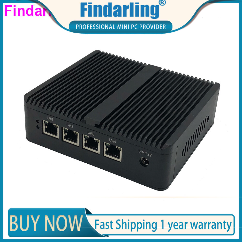 Fanless Soft Router Intel E3825 Mini PC with VGA HDMI and 4 Intel Gigabit LAN for Pfsense OPNsense Firewall Router Desktop Computer Routers ราคา 4,050 บาท*ส่งฟรี