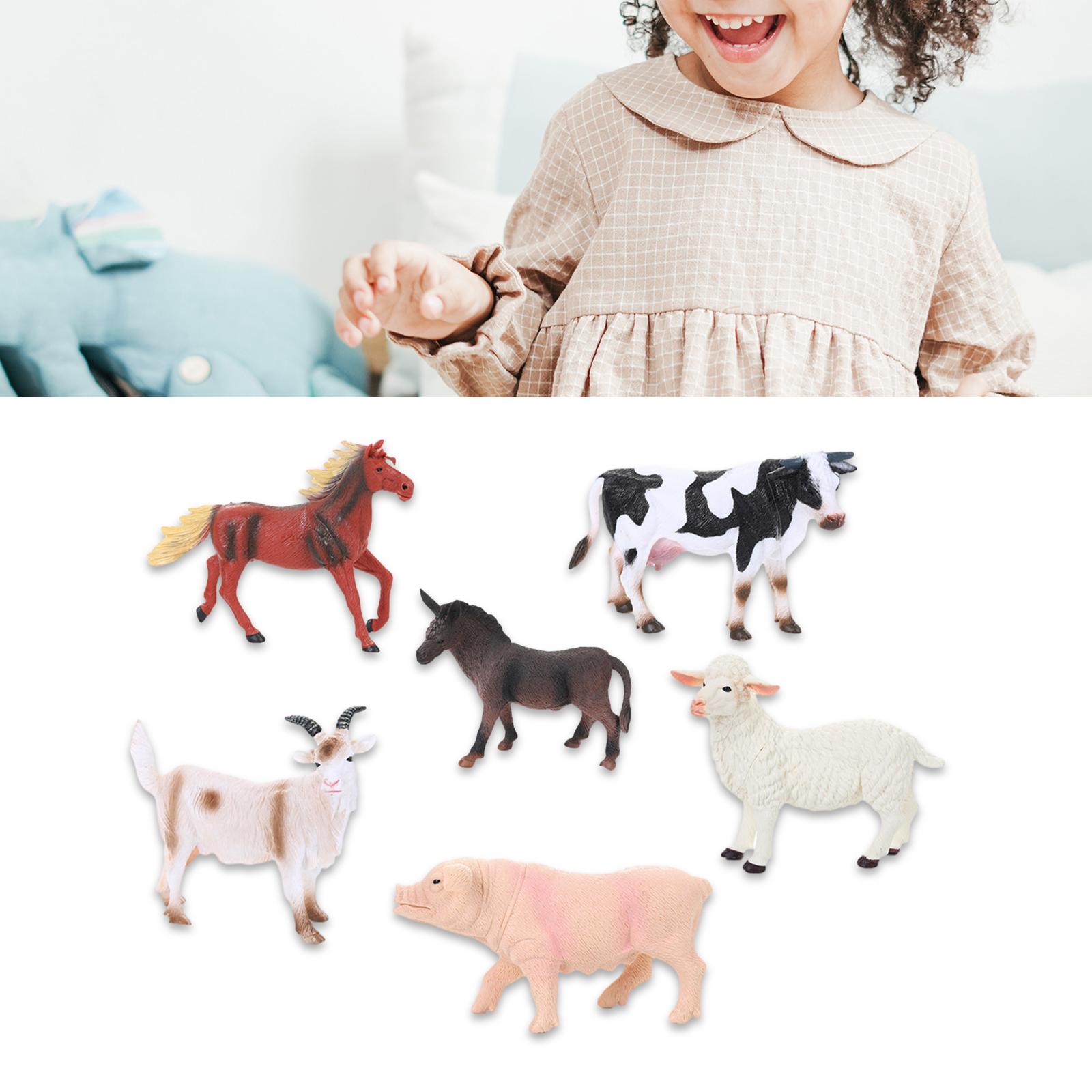 6x Animal Playset Christmas Gifts Holiday Present Educational Animal Model